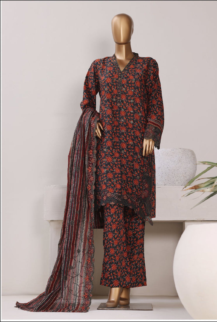 Bin Saeed | Stitch 3 PC Embroidered Lawn with Embroidered Dupatta Collection