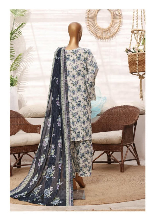 Bin Saeed | stitched 3 Pc embroidered lawn collection