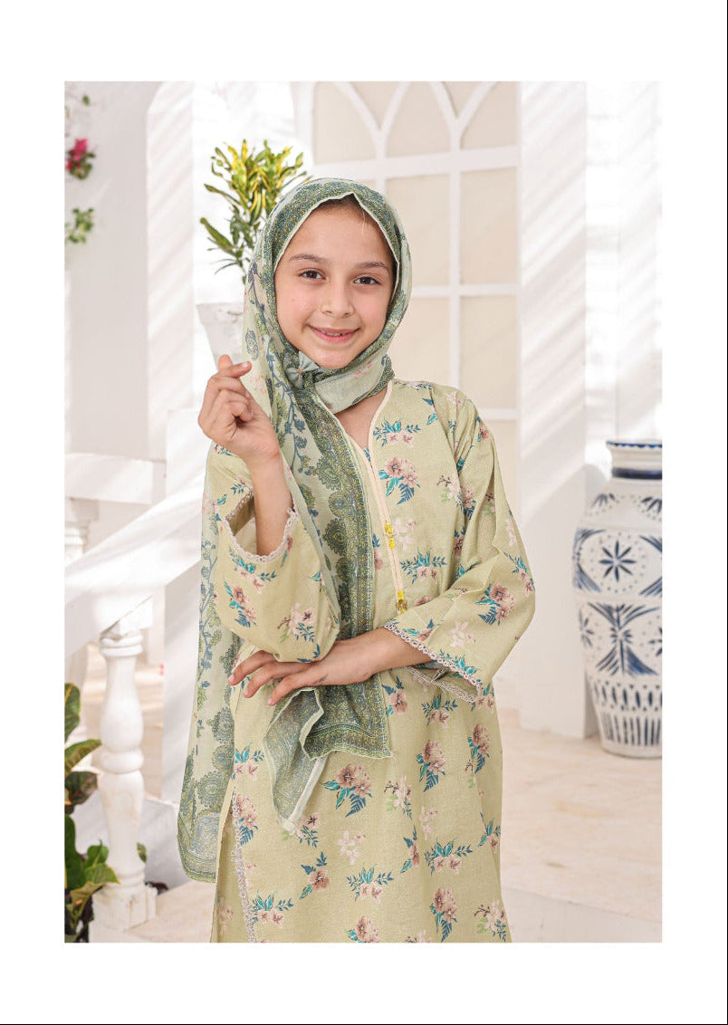 SUNTEX FABRICS | Shifa Kids Stitched 3 Piece Printed Lawn Summer Casual Collection