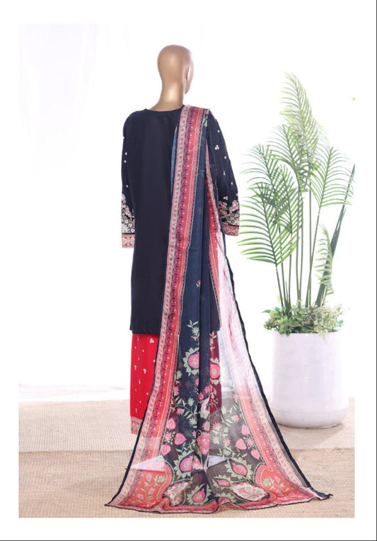 Bin Saeed | Stitched 3 Pc Luxury Embroidered Lawn With Printed dupatta