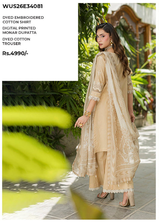 ZELLBURY | Unstitched 3 Piece Embroidered Chikankari Collection
