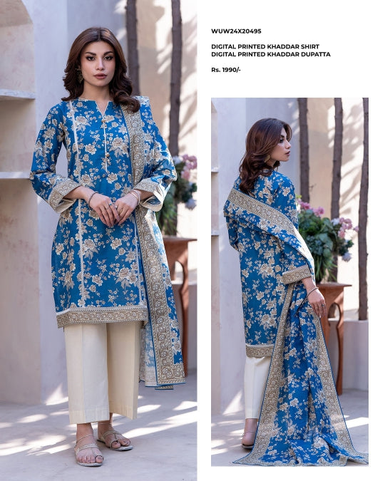 Zellbury | Unstitched 2-Piece Digital Printed Khaddar Collection