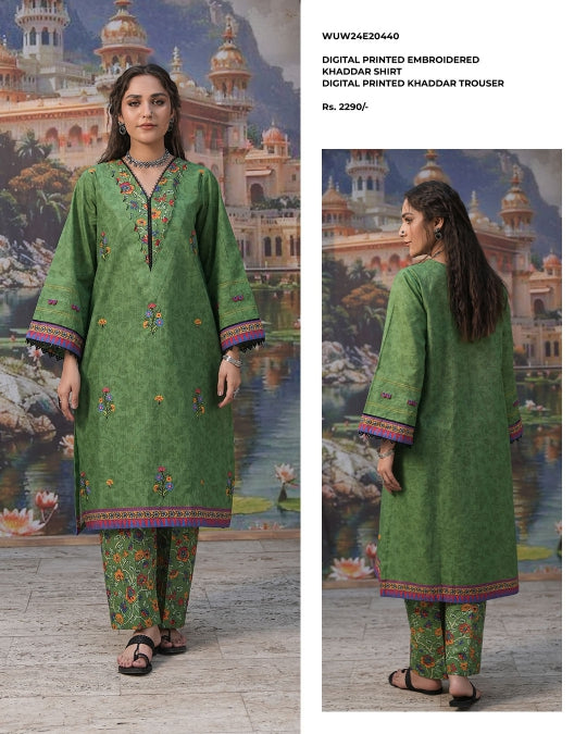 Zellbury | Unstitched 2 Pc Digital Printed Embroidered Khaddar Collection