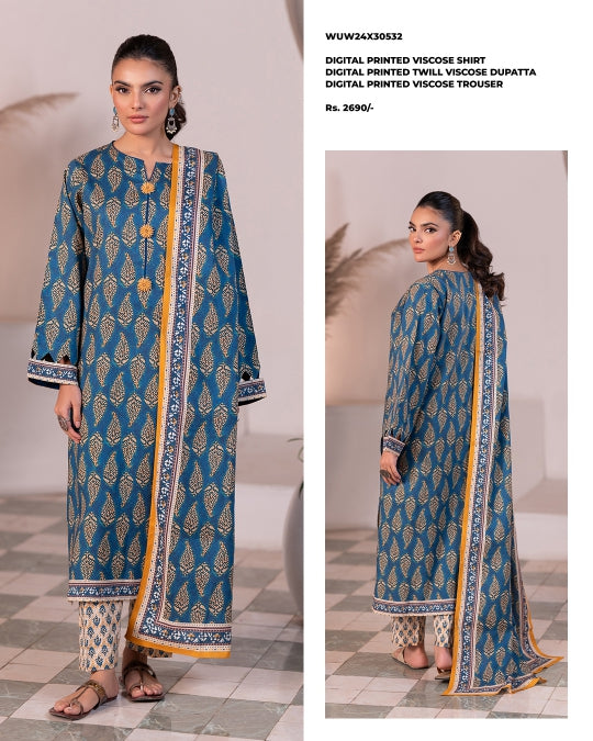 Zellbury | Unstitched 3 Piece Viscose Collection