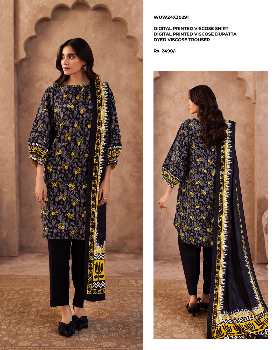 Zellbury | Unstitched 3 Piece printed viscose Collection