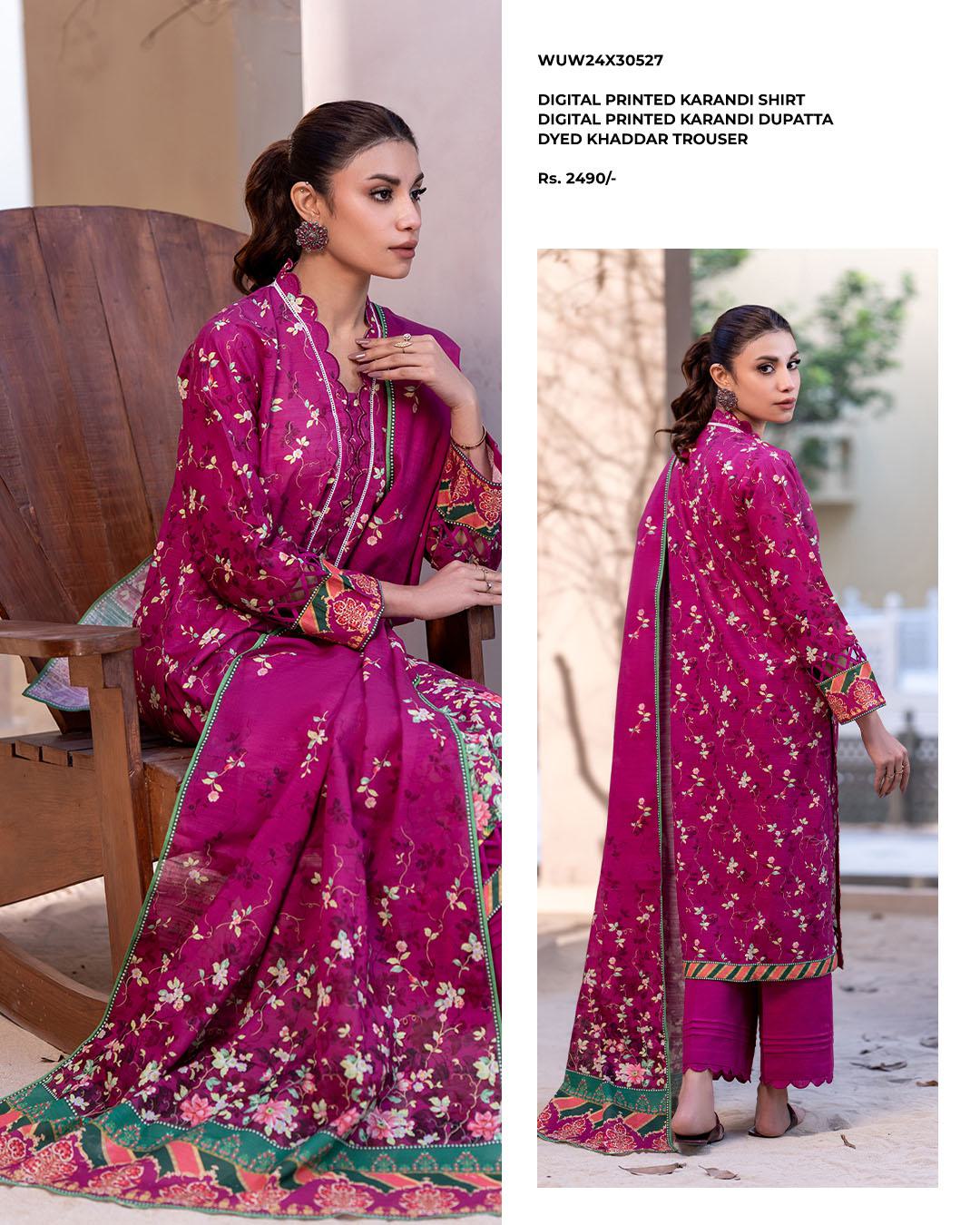 Zellbury | Unstitched 3 Piece Printed Karandi Collection