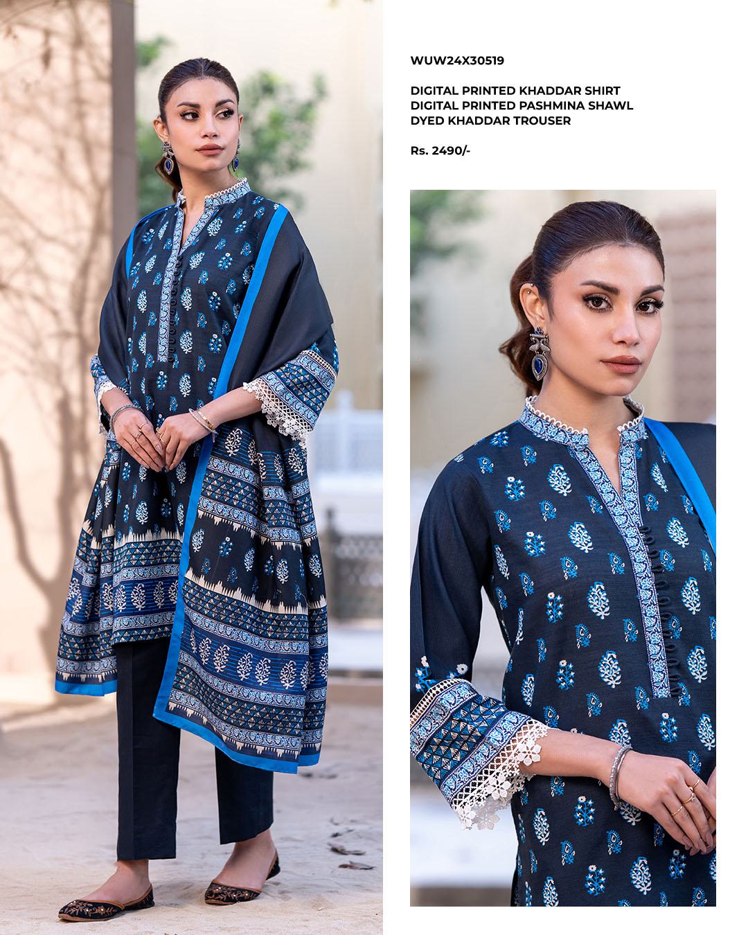 Zellbury | Unstitched 3 Piece Printed Khaddar collection