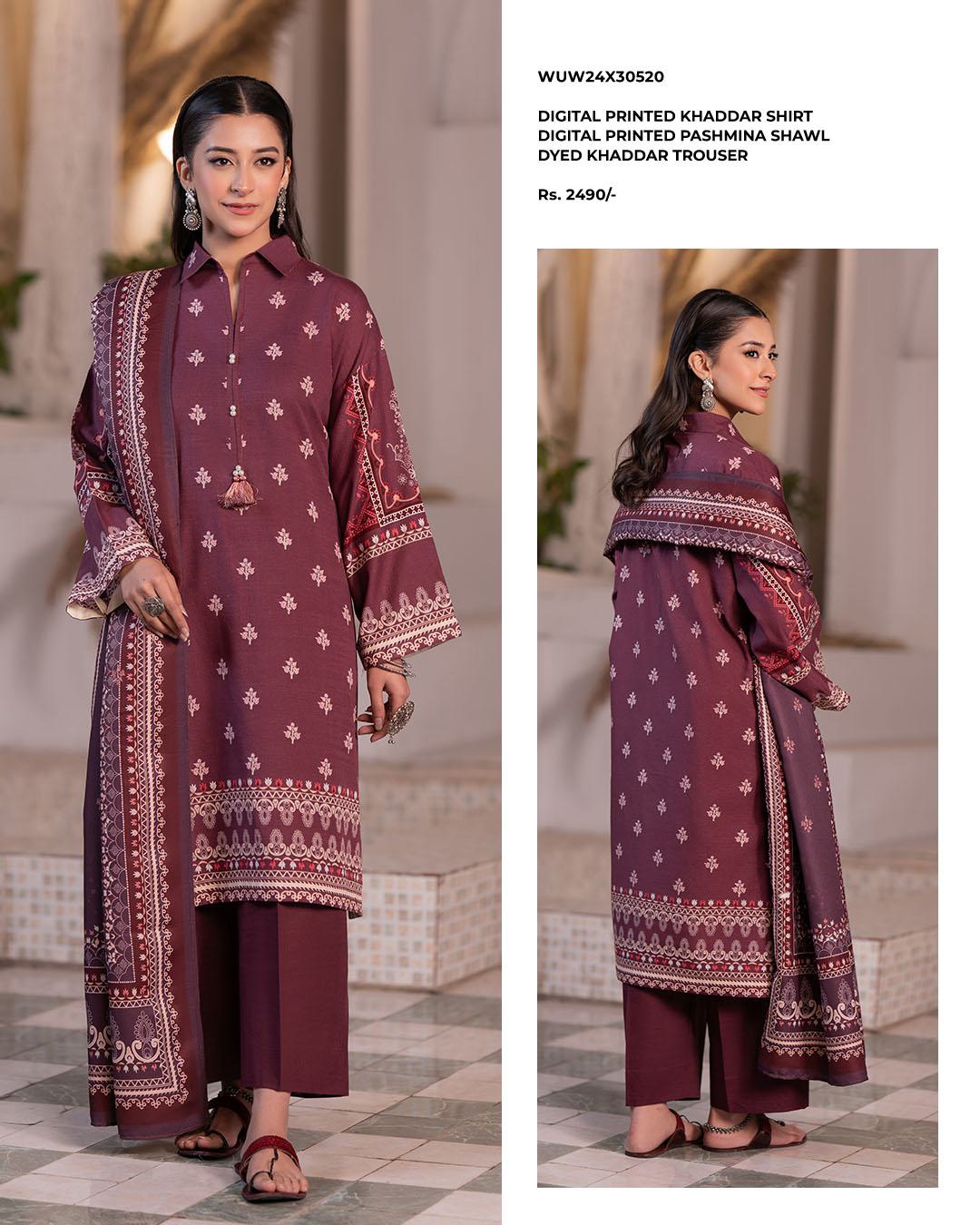 Zellbury | Unstitched 3 Piece Printed Khaddar collection