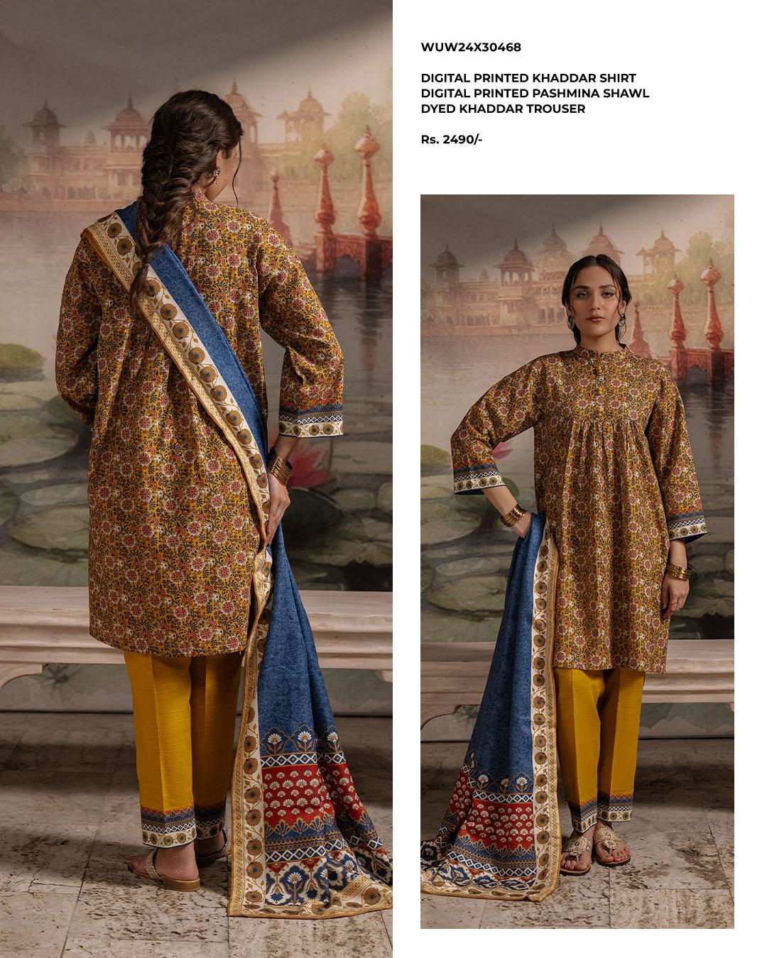 Zellbury | Unstitched 3 Piece Printed Khaddar collection