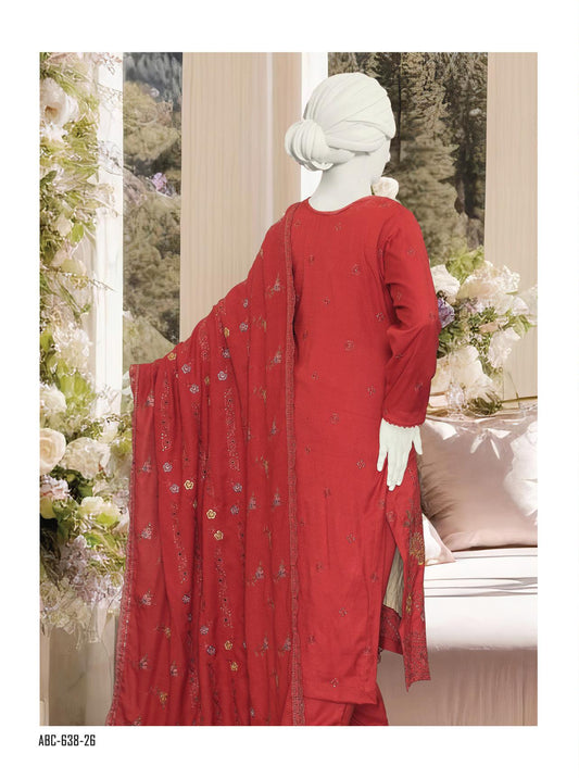 Maleeha by ABC Fabrics |  Unstitched Embroidered Winter Slub Collection