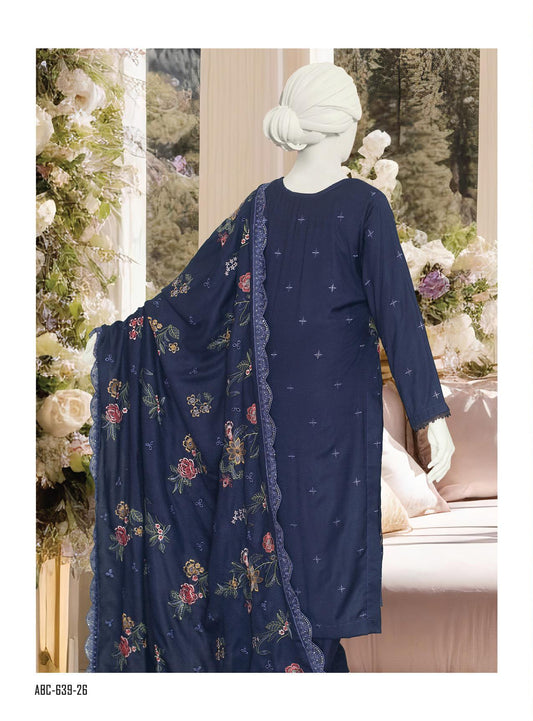 Maleeha by ABC Fabrics |  Unstitched Embroidered Winter Slub Collection