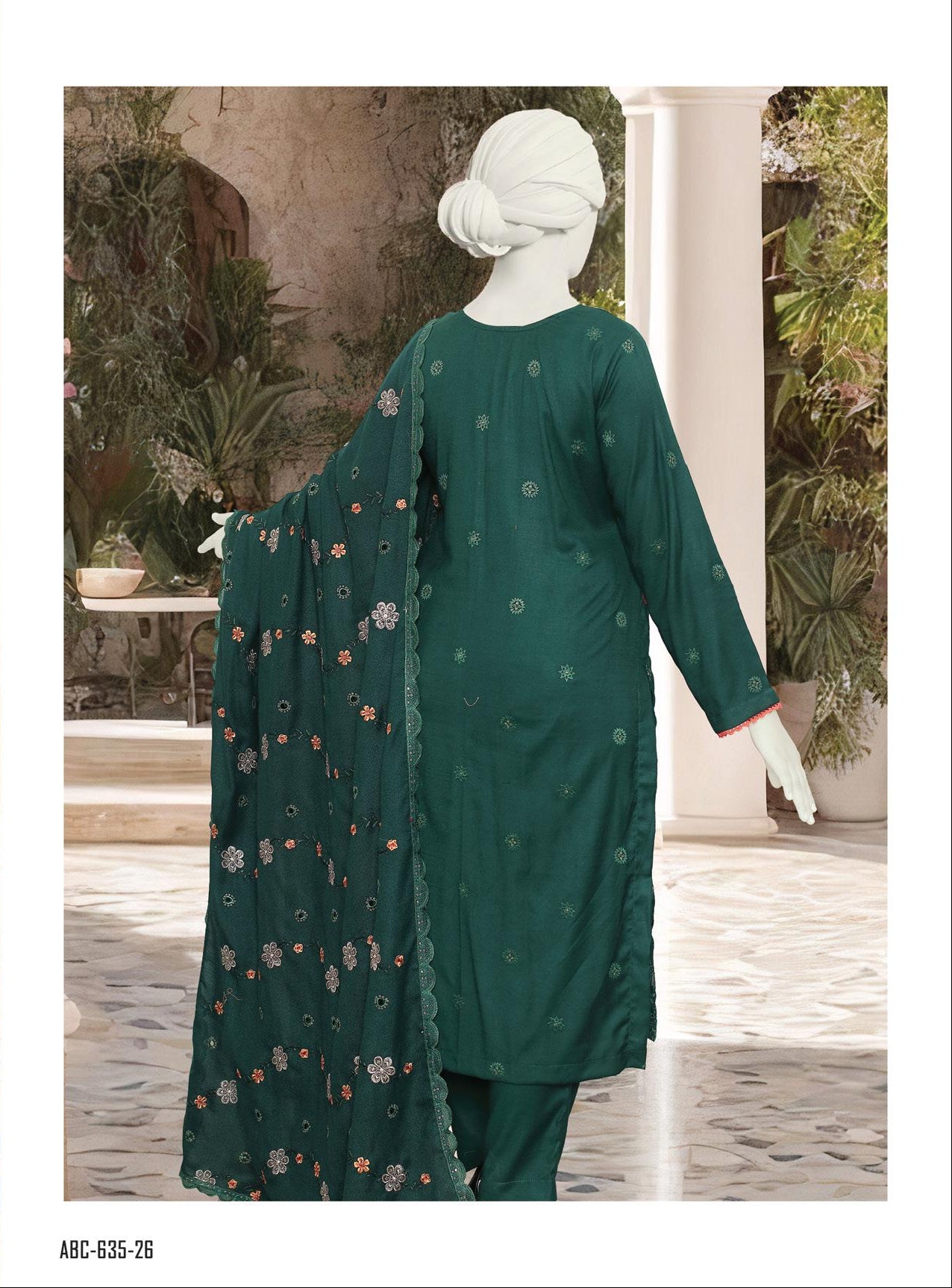 Maleeha by ABC Fabrics |  Unstitched Embroidered Winter Slub Collection