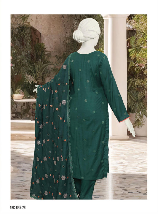 Maleeha by ABC Fabrics |  Unstitched Embroidered Winter Slub Collection