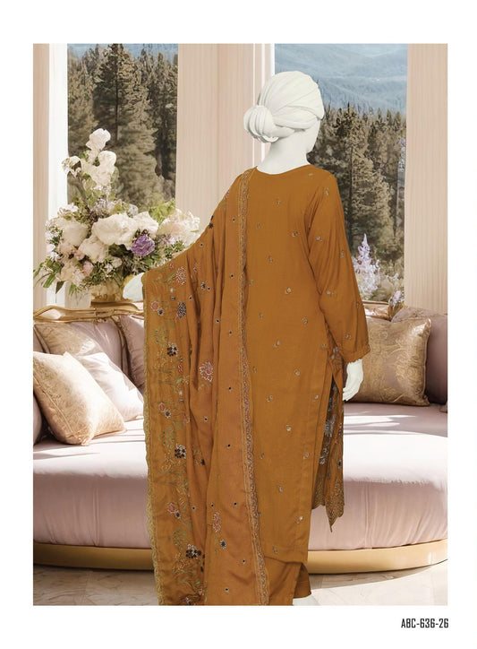 Maleeha by ABC Fabrics |  Unstitched Embroidered Winter Slub Collection