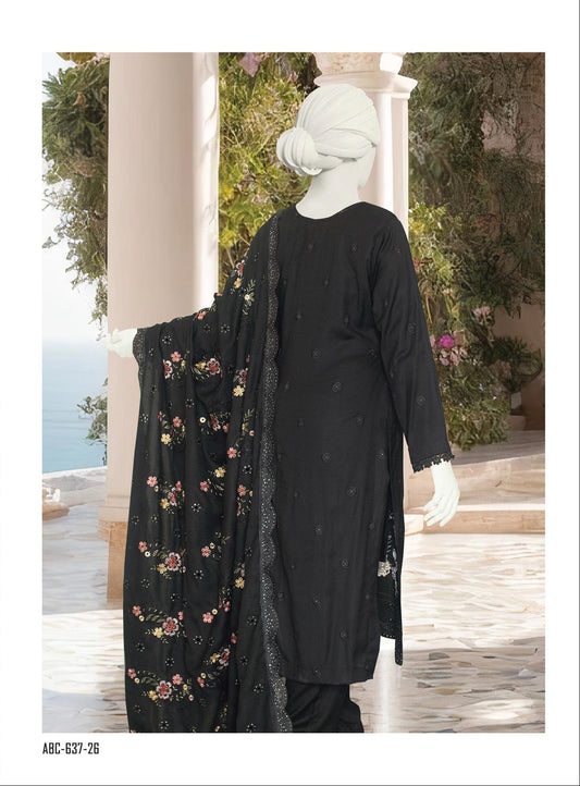Maleeha by ABC Fabrics |  Unstitched Embroidered Winter Slub Collection