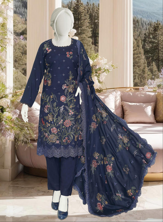 Maleeha by ABC Fabrics |  Unstitched Embroidered Winter Slub Collection