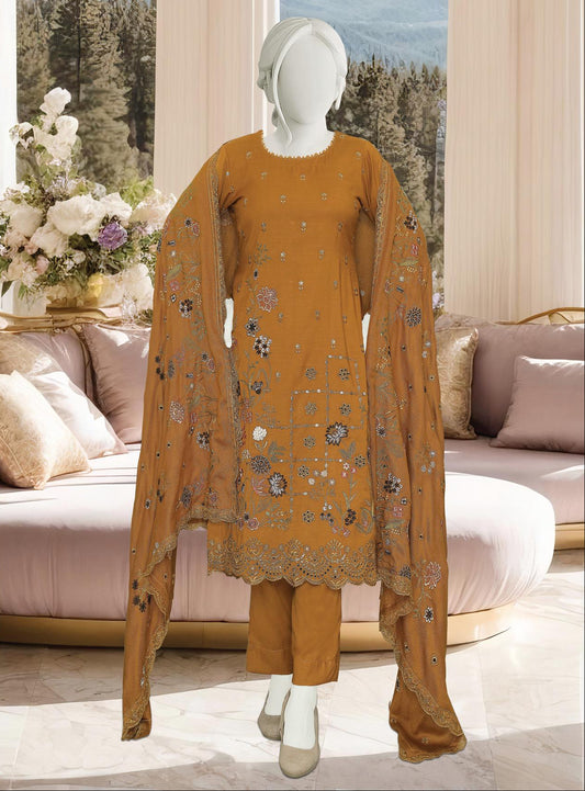 Maleeha by ABC Fabrics |  Unstitched Embroidered Winter Slub Collection