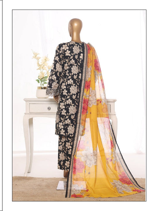 Bin Saeed | stitched 3 Pc embroidered lawn collection