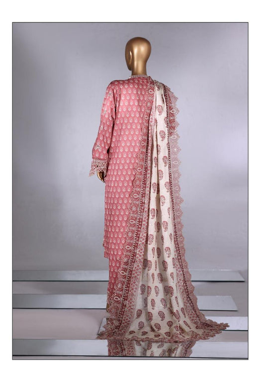 Bin Saeed | stitch 3 Pc Embroidered Lawn With Embroidered Dupatta