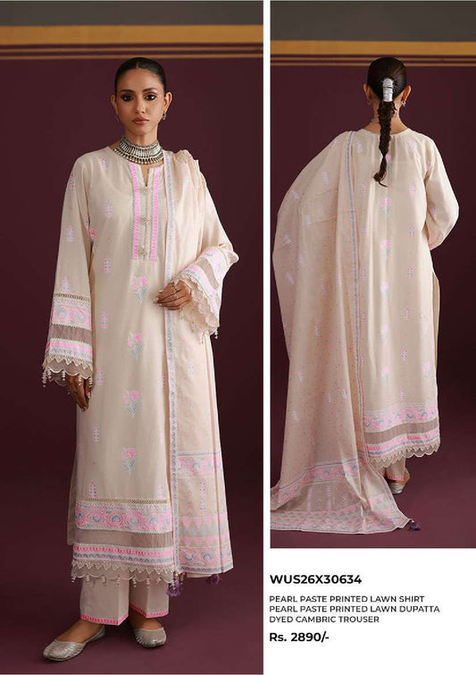 Zellbury | Unstitch 3 Pc Pearl Paste Printed Lawn Collection