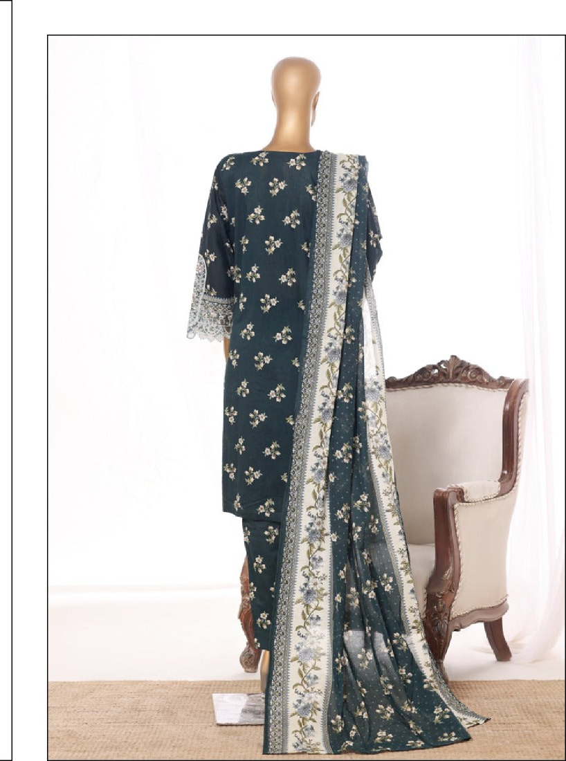 Bin Saeed | stitched 3 Pc embroidered lawn collection