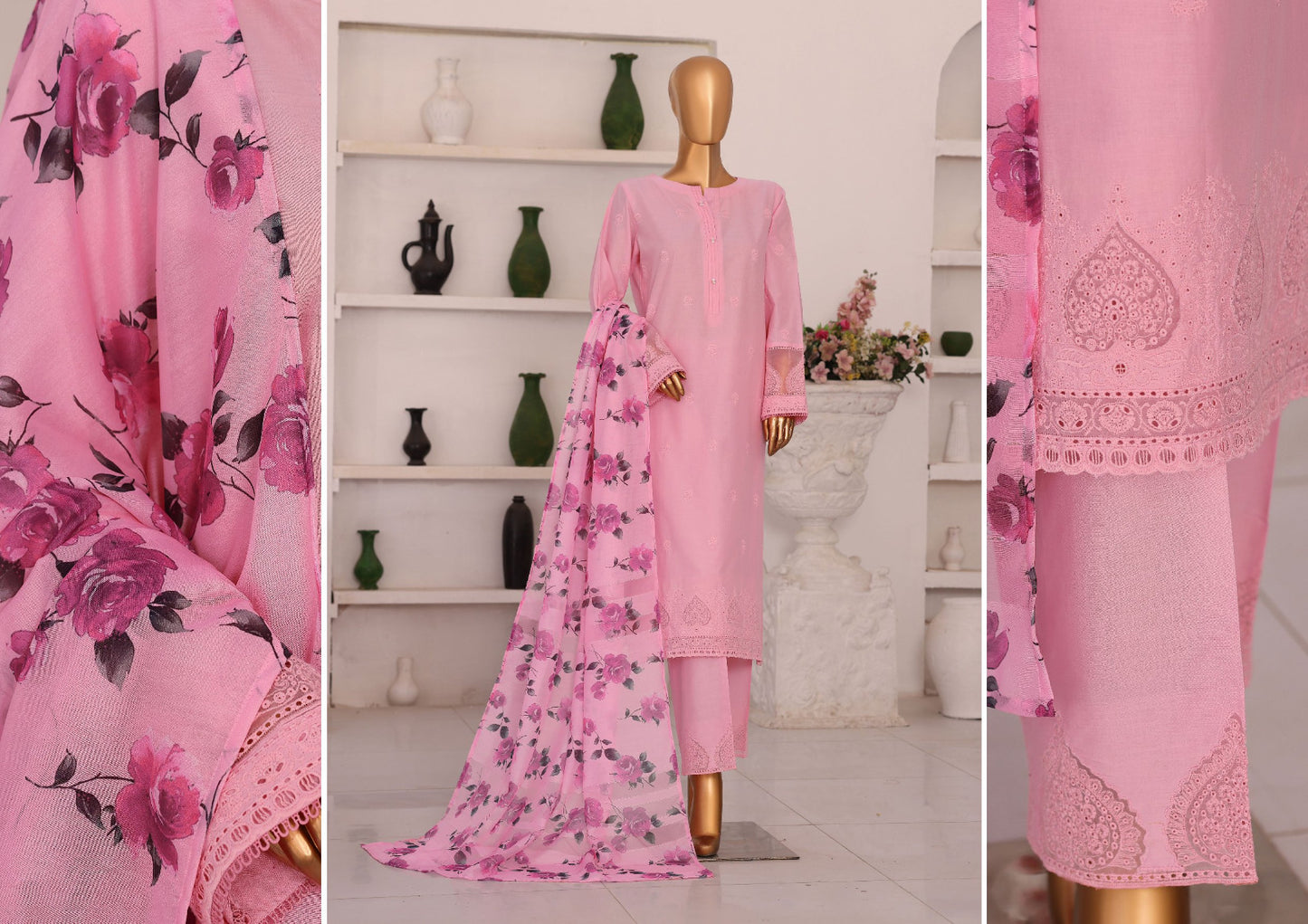 HZ By Floral Vibes Appliquekari | Unstitched 3Pc Embroidered Lawn Collection