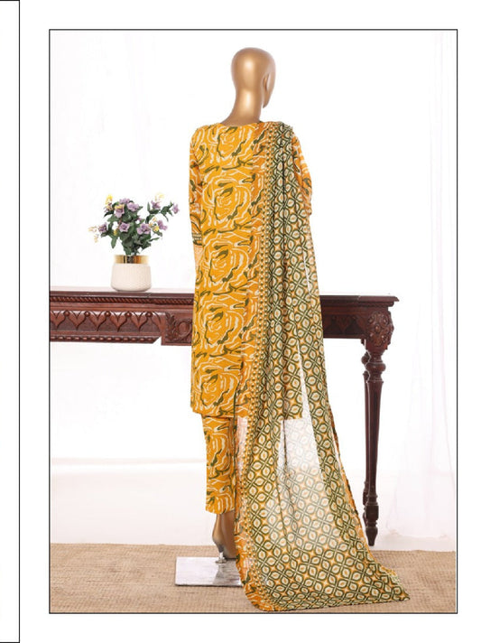 Bin Saeed | stitched 3 Pc embroidered lawn collection