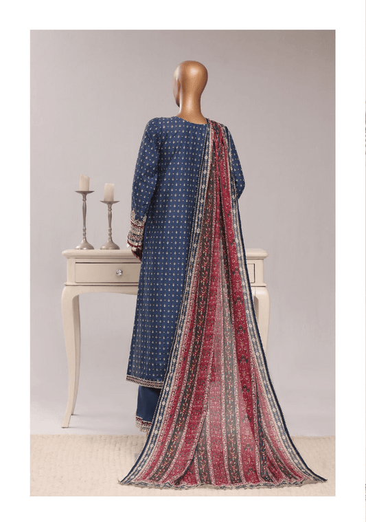SADABAHAR | Regal Festive Embroidered Lawn Stitched 3-Piece Collection - BarerahFabrics