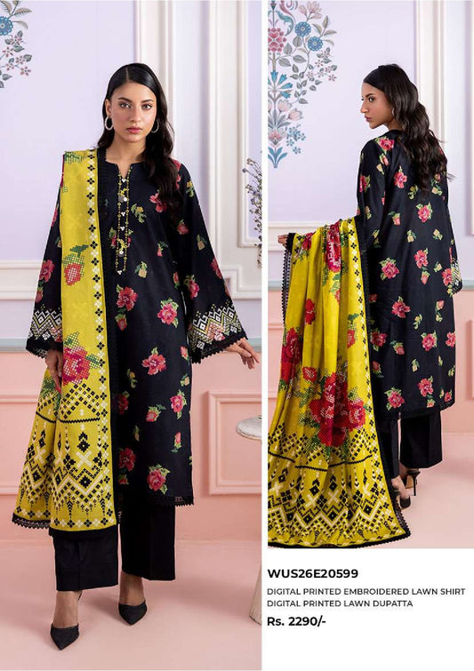 Zellbury | Unstitch 2 Pc Embroidered Digital Printed Lawn Collection