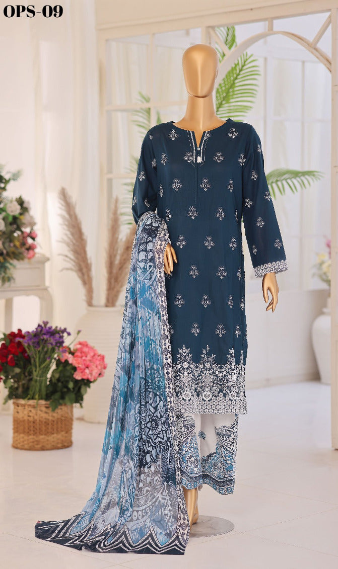 ORIENTAL Printkari | Unstitched 3Pc Embroidered Lawn Collection
