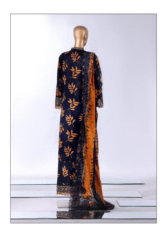 Bin Saeed | stitch 3 Pc Embroidered Lawn With Embroidered Dupatta