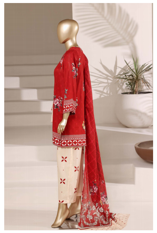 Sada Bahar | Stitch 3 Pc printed Lawn With Plazo