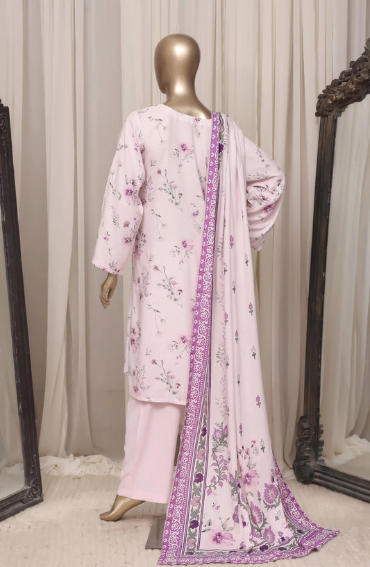 Sadabahar Light Pink printed linen stitched 3 piece suit - back view