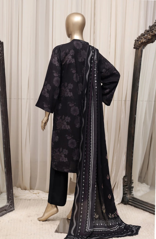 Sadabahar Cream printed linen stitched 3 piece suit - back view
