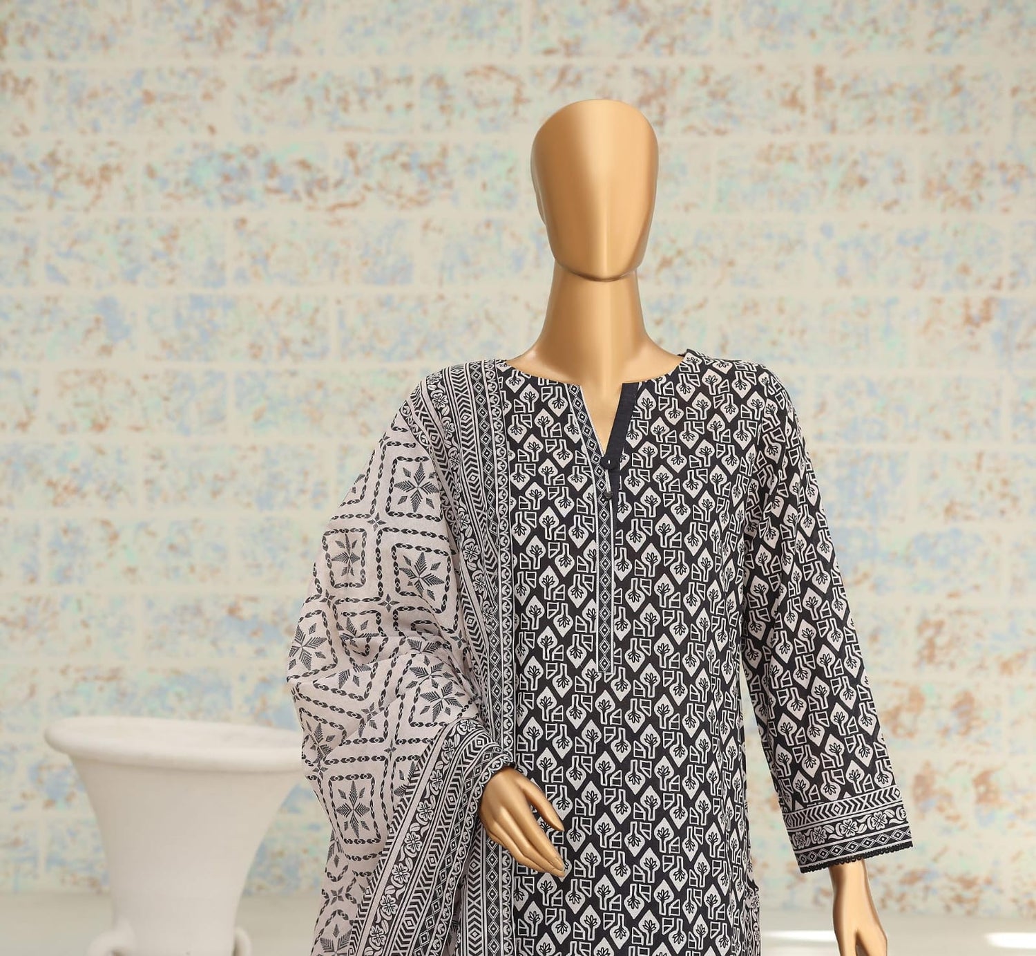 HZ | Unstitch 3 Pc Airjet Printed Lawn