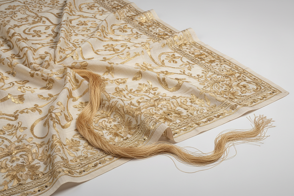 Riwayat | Unstitch 3 Pc Printed Gold Paste