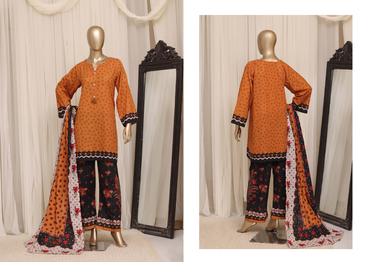Sada Bahar | Stitched Printed Short Shirt Khaddar With Flapper Trouser