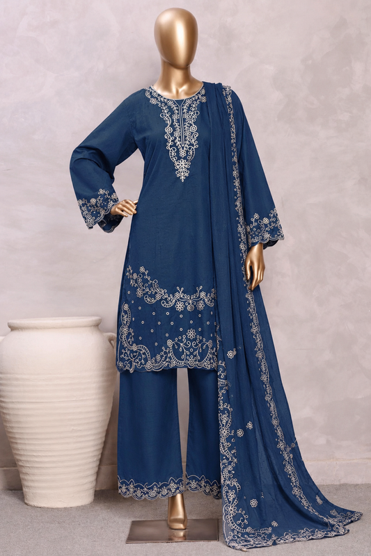 Bin Saeed | Stitch 3pc Embroidered Marina with shawl