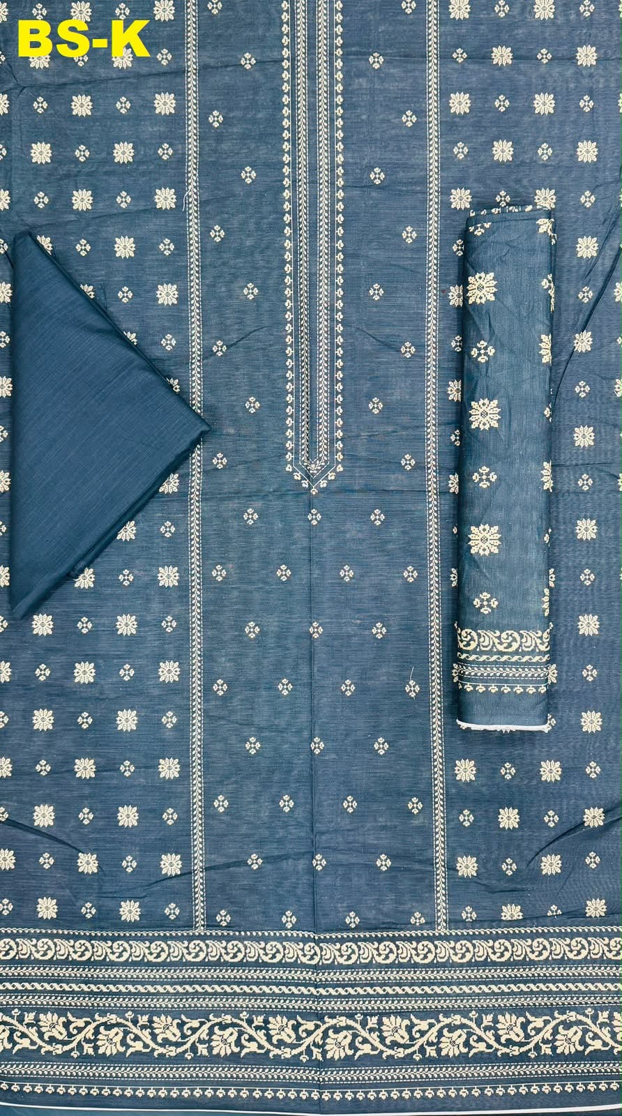 Slate Blue | Bin Saeed | Unstitched 3Pc Printed Khaddar