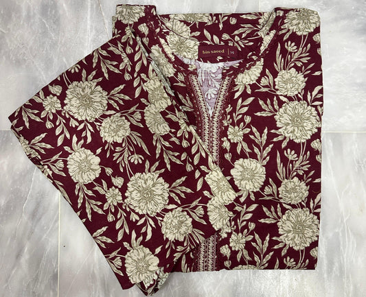 Bin Saeed |Stitched 2pc Printed Khaddar Collection
