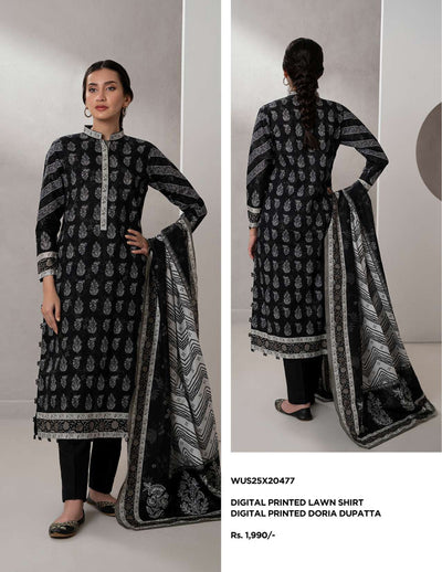Zellbury | Unstitched 2pc Monochrome Printed Lawn Collection