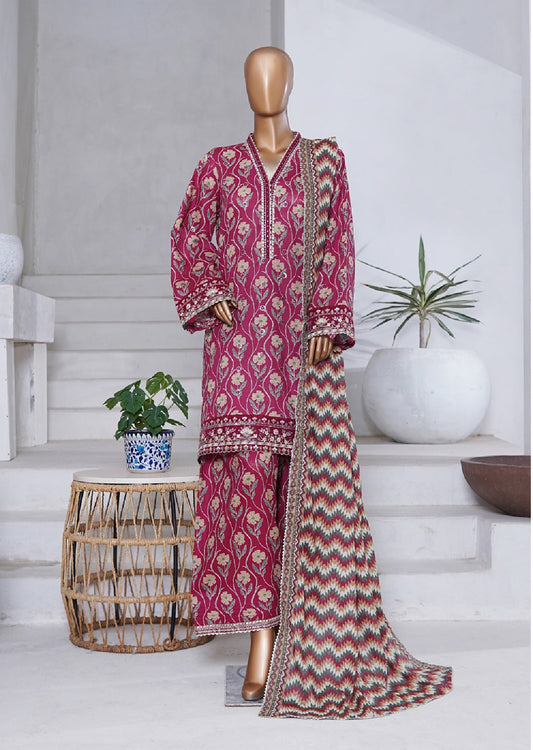 Bin Saeed | Stitched 3PC Luxury Embroidered Chikankari Cotton Collection