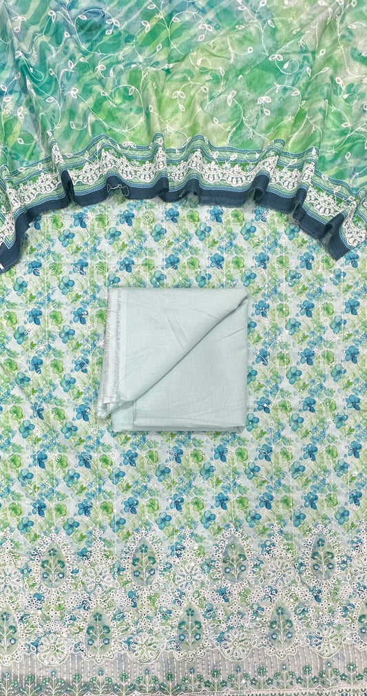 Bin Saeed | Unstitched 3-Piece Embroidered Cotton