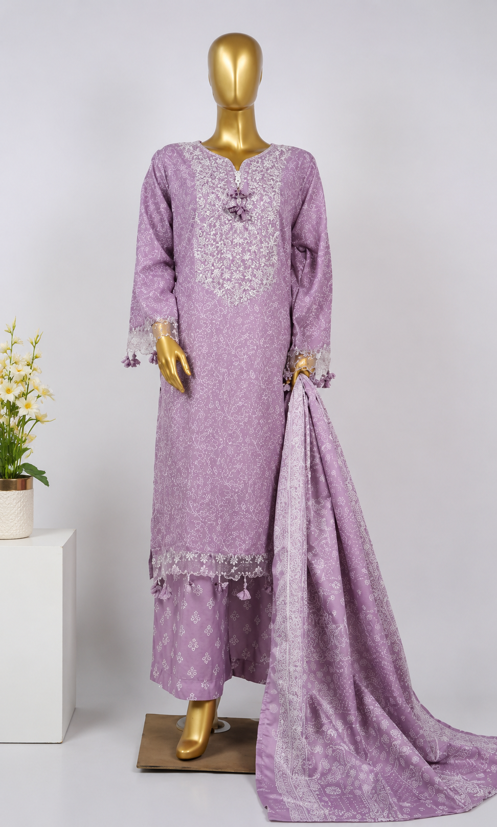 BIN SAEED | Exclusive Luxury Embroidered Viscose with Flapper — Stitched 3-Piece Collection