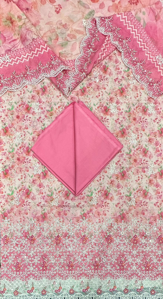 Bin Saeed | Unstitched 3-Piece Embroidered Cotton