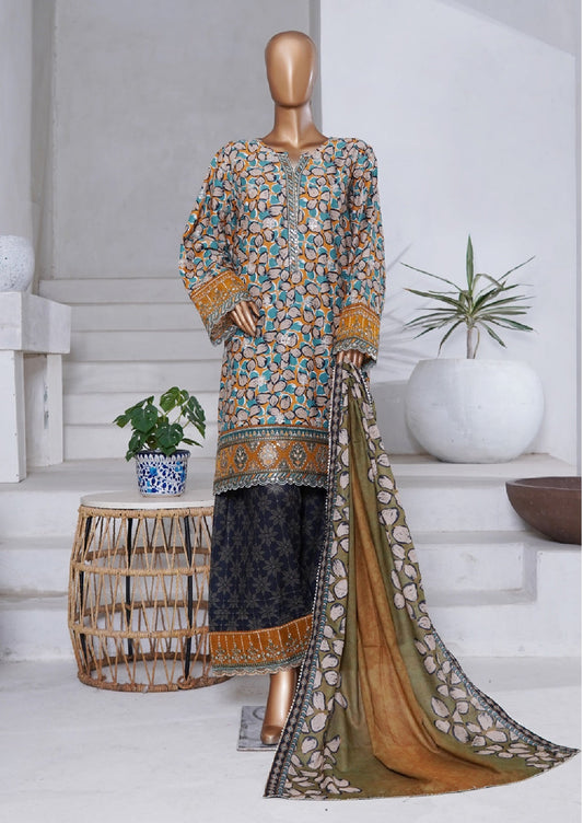 Bin Saeed | Stitched 3PC Luxury Embroidered Chikankari Cotton Collection