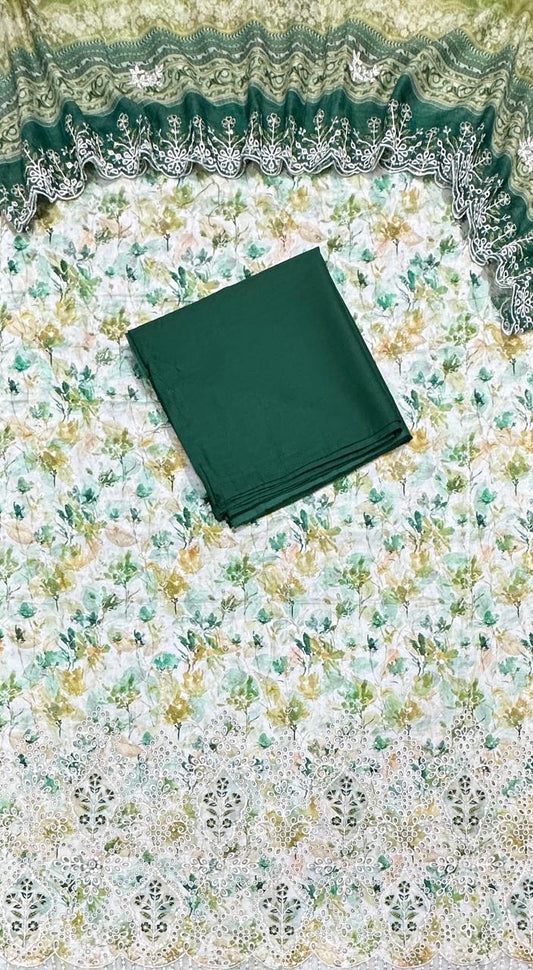 Bin Saeed | Unstitched 3-Piece Embroidered Cotton