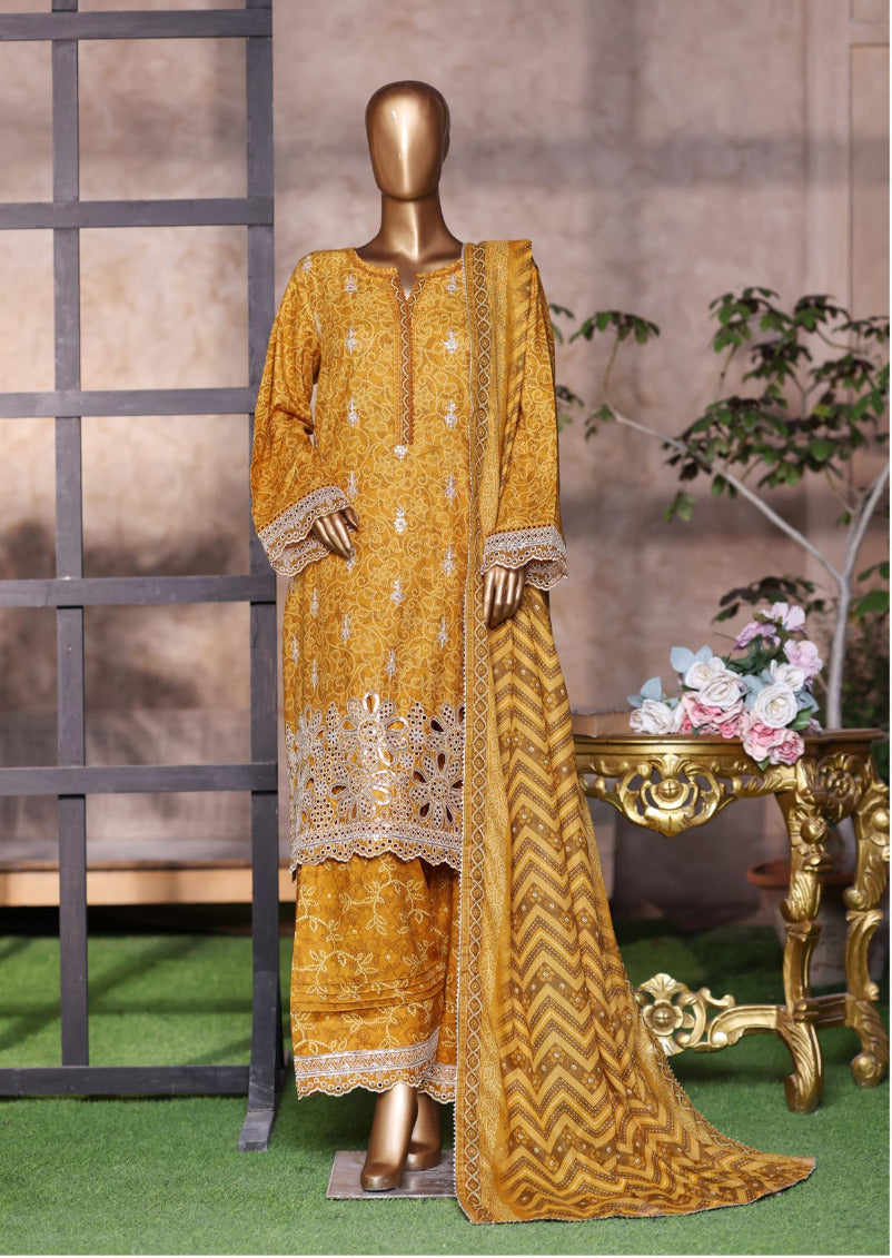 Bin Saeed | Stitched 3 Piece Luxury Embroidered Chikankari Cotton Collection