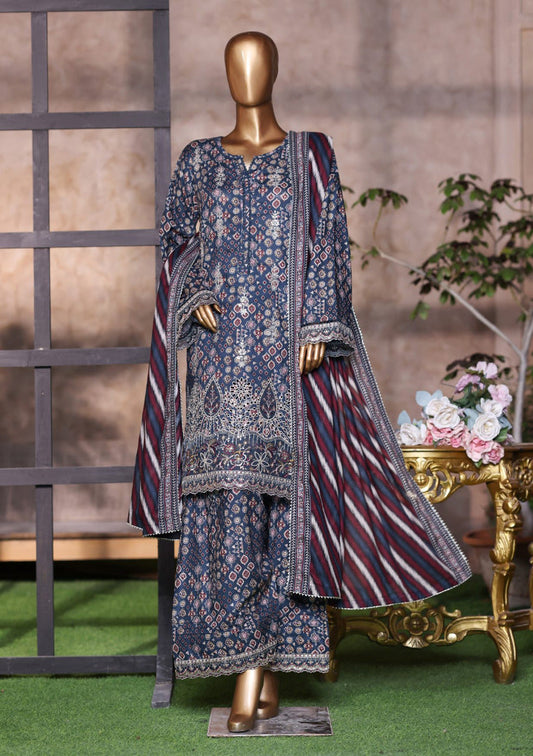 Bin Saeed | Stitched 3 Piece Luxury Embroidered Chikankari Cotton Collection