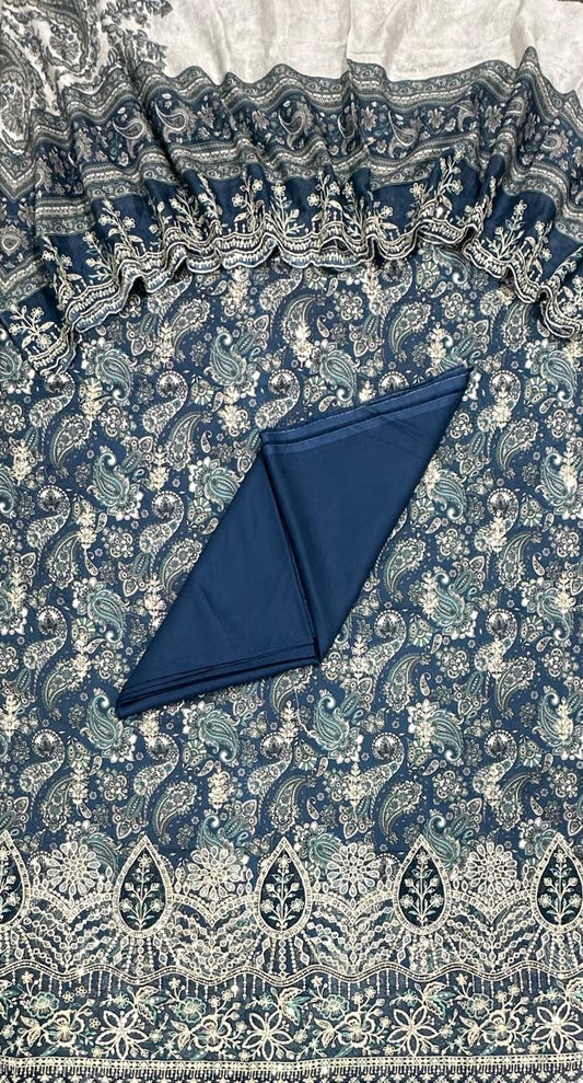 Bin Saeed | Unstitched 3-Piece Embroidered Cotton